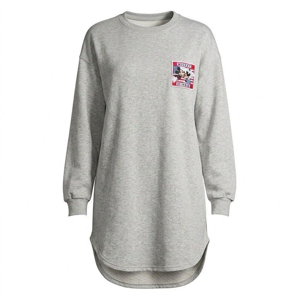 Vintage Mickey Unlimited Nightgown Womens Medium M Gray Mickey Mouse Sleep Shirt